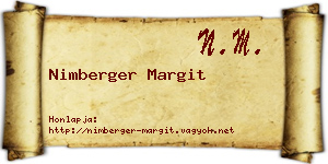 Nimberger Margit névjegykártya