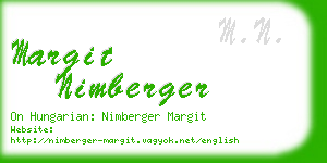 margit nimberger business card